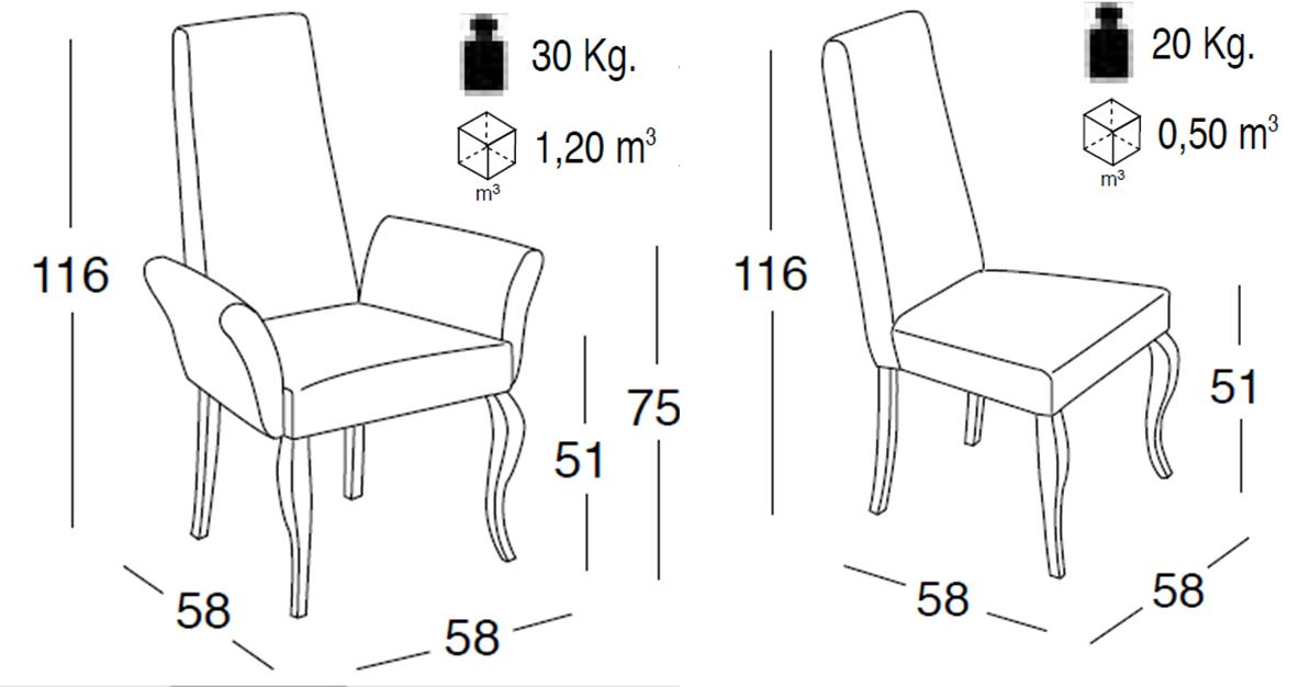 Dimensions chaise apolo Dimensions chaise apolo