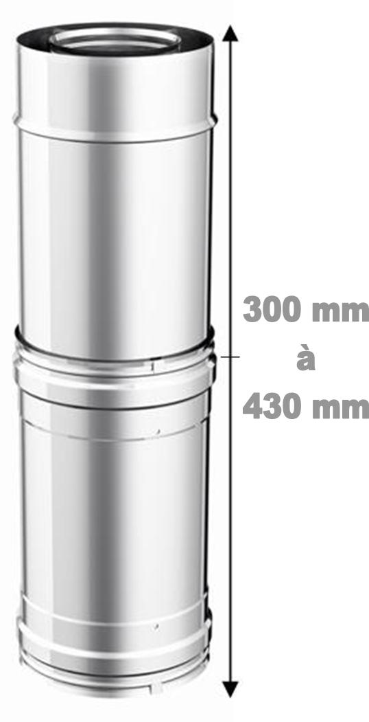 télescopique réglable de 300 à 430 mm