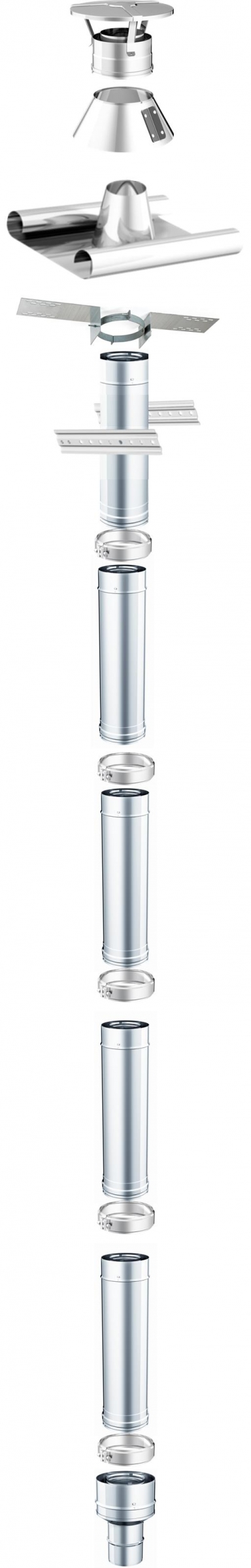 Kit Conduit Fumée Acier Inoxydable 80 Mm - Pour Poêles à Granulés